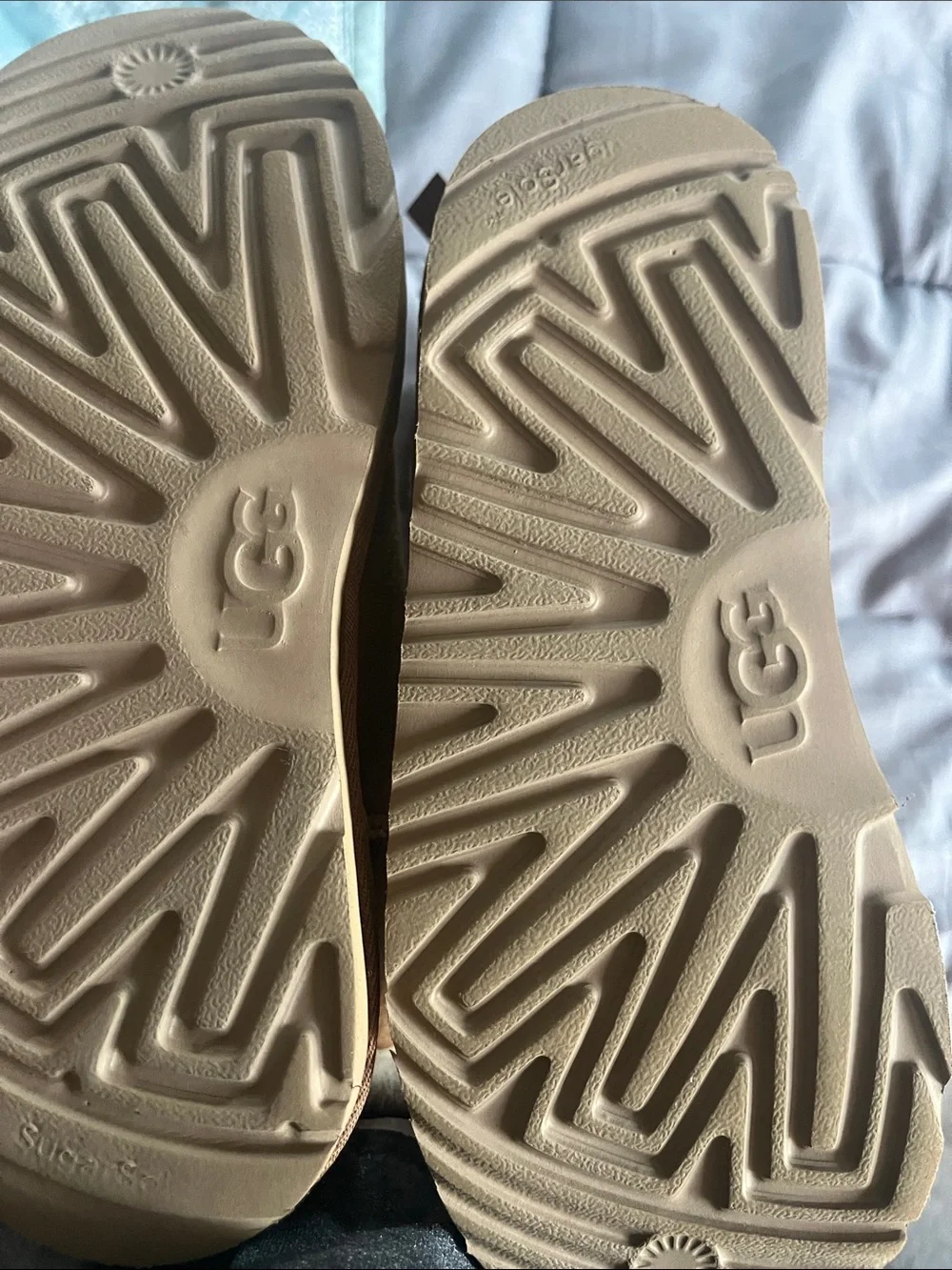 UGG Kids Brown Suede Bow Back Boots Like new .